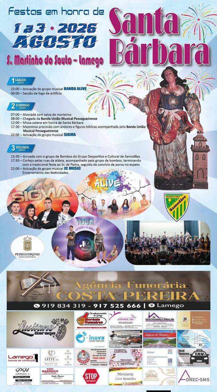 Cartaz Festa em honra de Santa Bárbara 2026 - S. Martinho do Souto