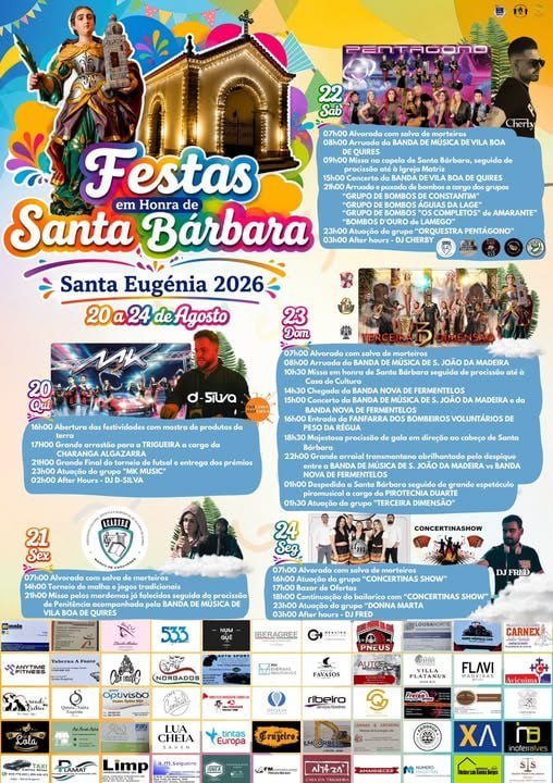 Cartaz Festa em honra de Santa Bárbara 2026 - Santa Eugénia