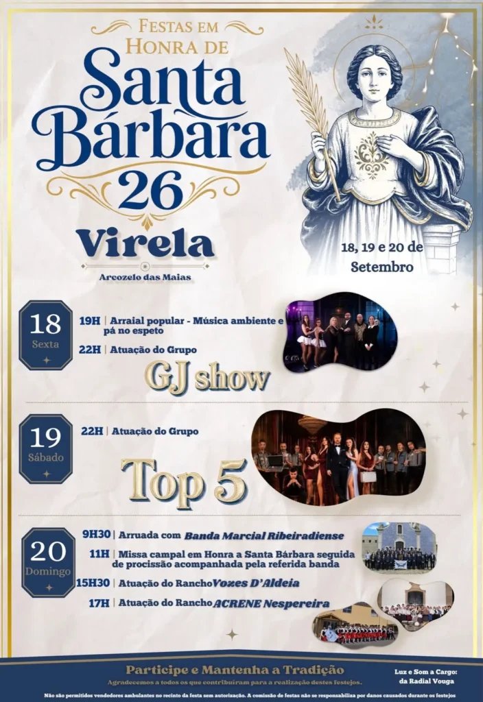 Cartaz Festa em honra de Santa Bárbara 2026 - Virela