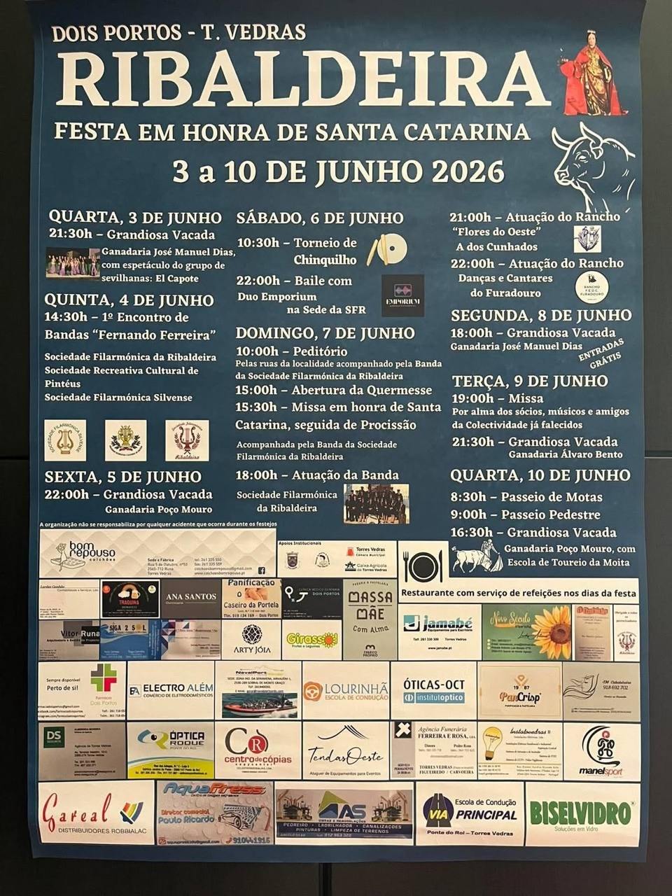 Cartaz Festa em honra de Santa Catarina 2026 - Ribaldeira