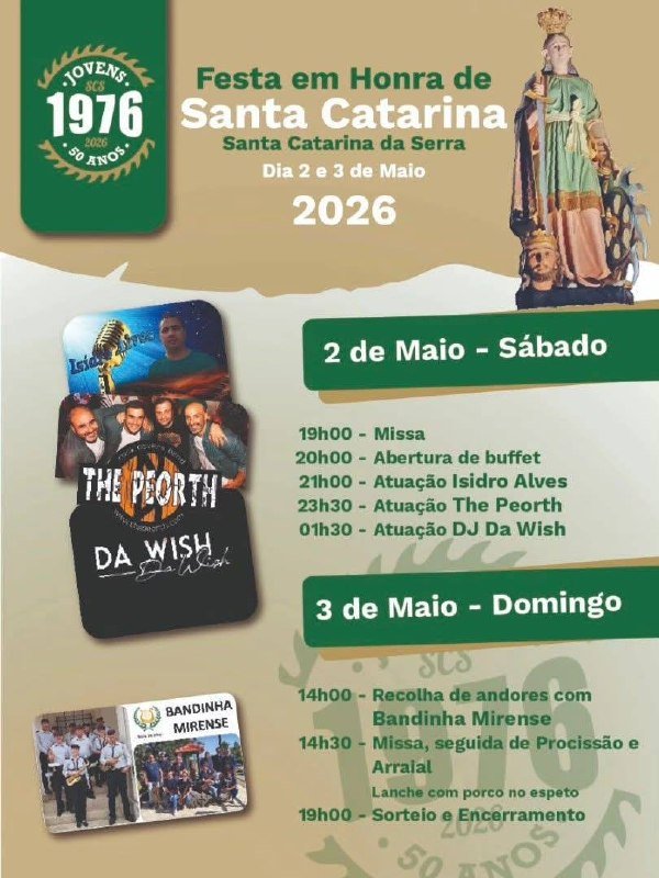 Cartaz Festa em honra de Santa Catarina 2026 - Santa Catarina da Serra