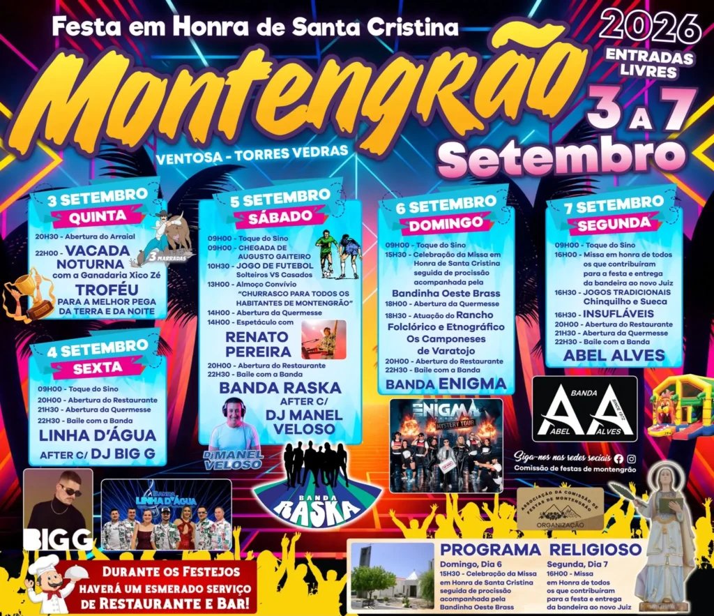 Cartaz Festa em honra de Santa Cristina 2026 - Ventosa