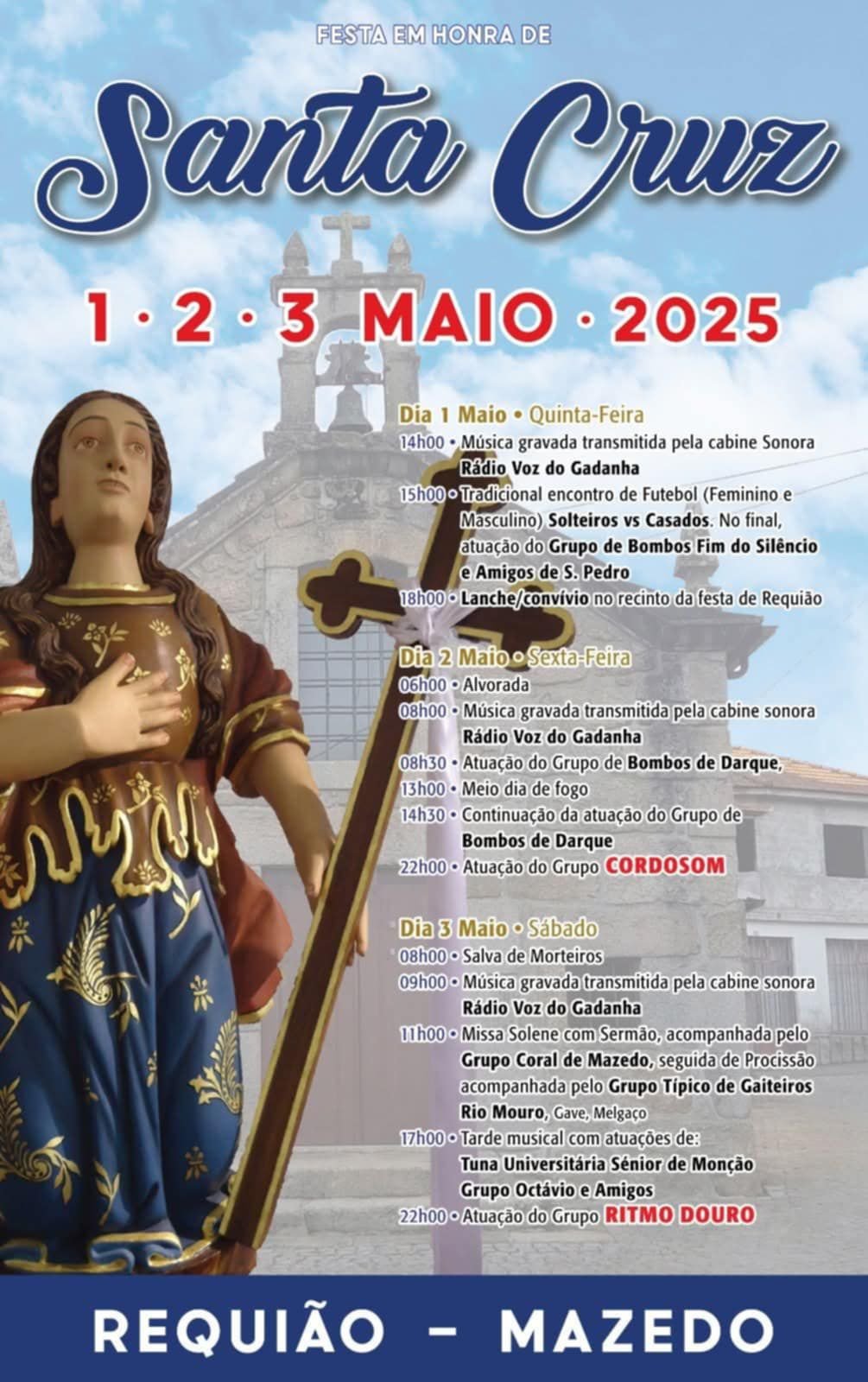Cartaz Festa em Honra de Santa Cruz 2025 - Mazedo