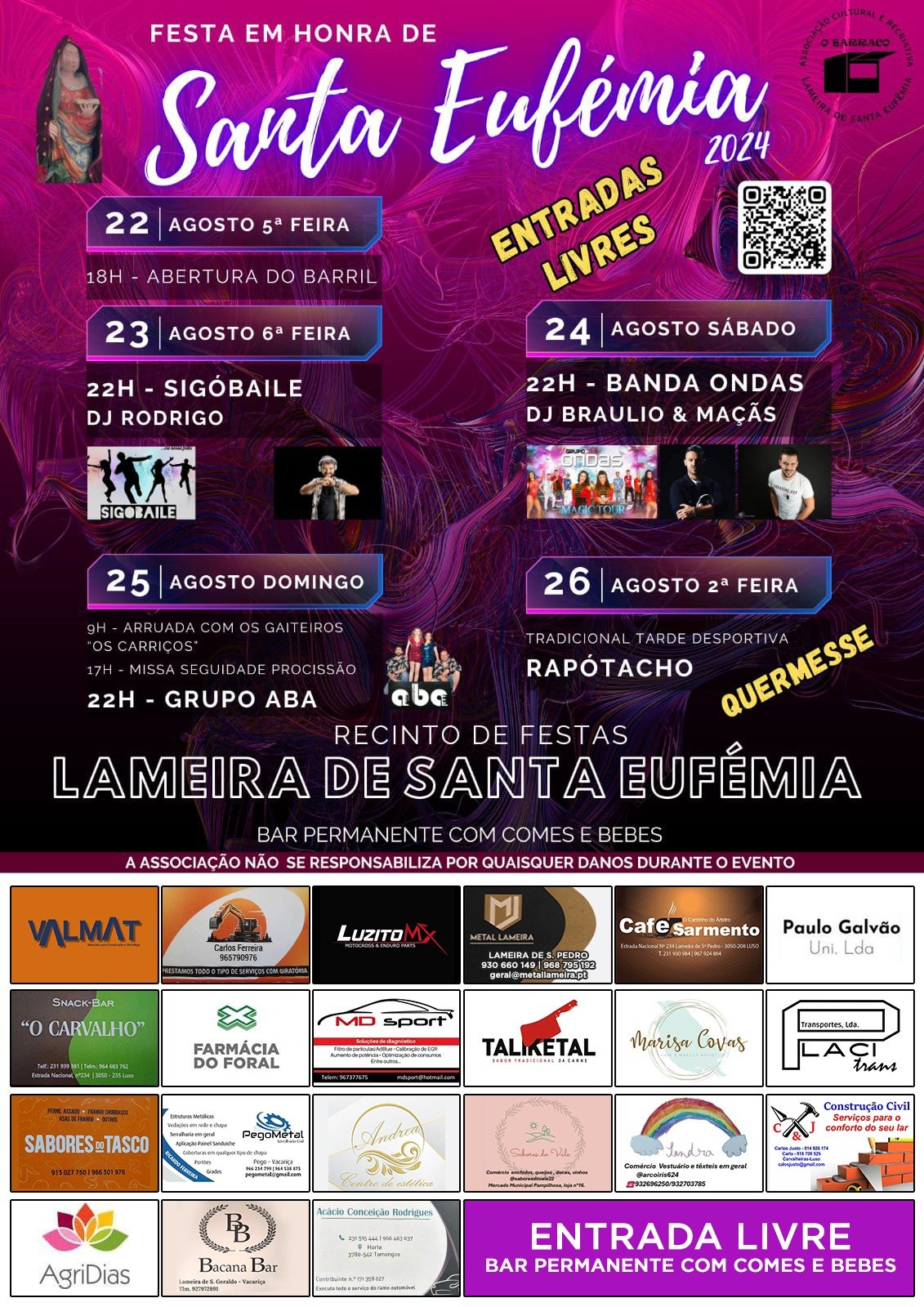 Cartaz Festa em honra de Santa Eufémia 2024 - Mealhada