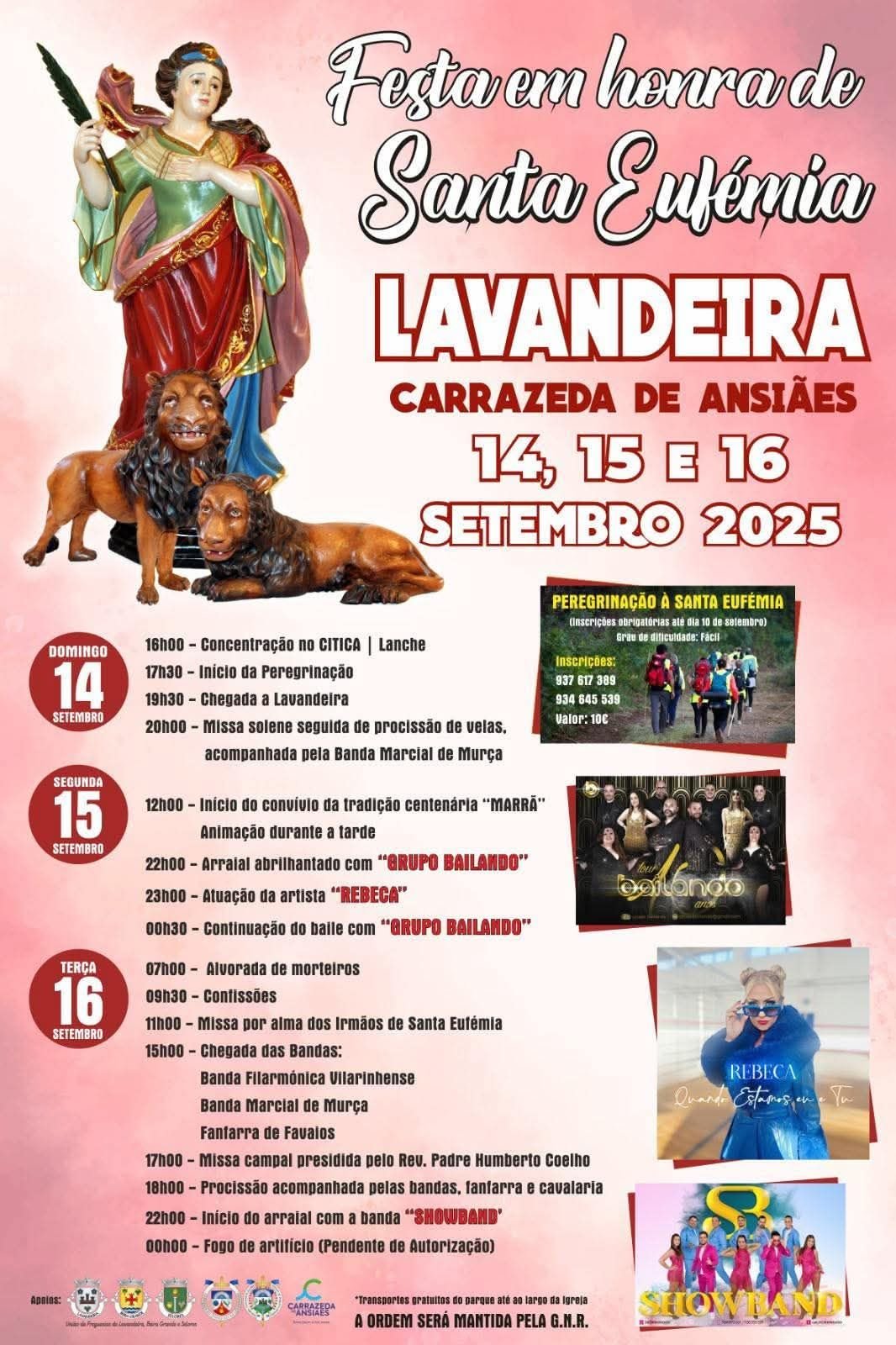 Cartaz Festa em Honra de Santa Eufémia 2025 - Carrazeda de Ansiães