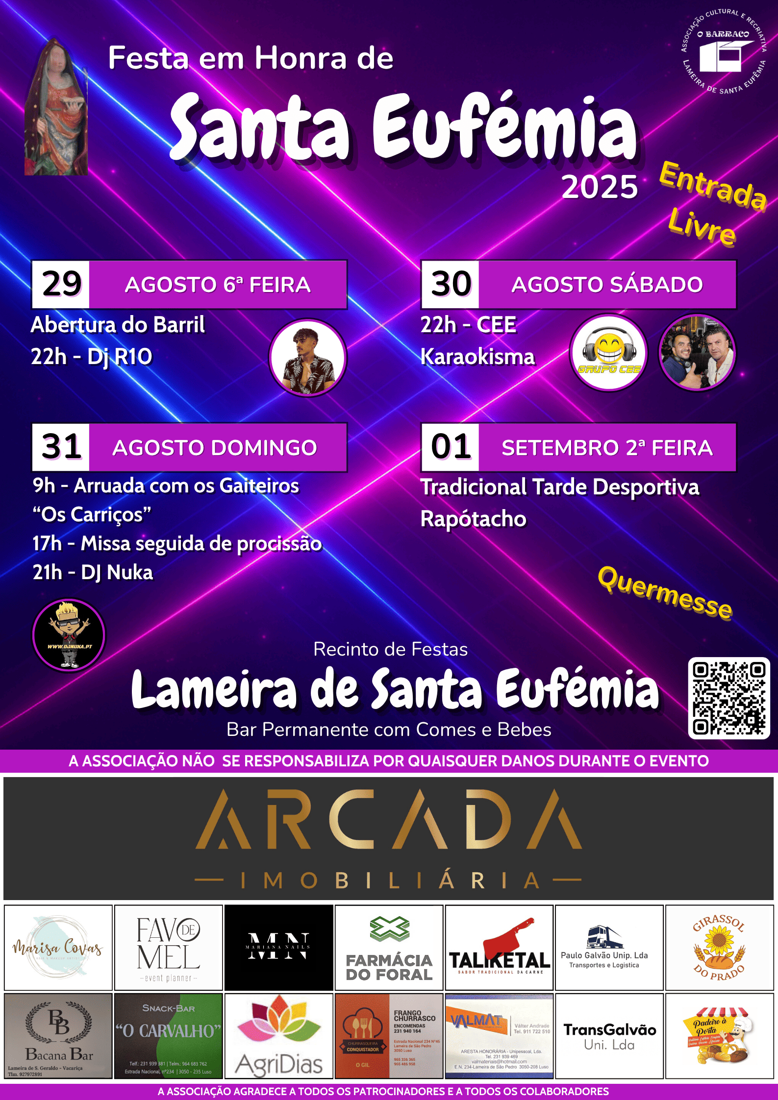 Cartaz Festa em honra de Santa Eufémia 2025 - Mealhada