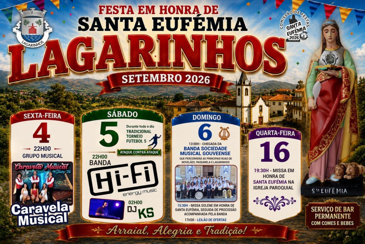 Cartaz Festa em honra de Santa Eufémia 2026 - Lagarinhos
