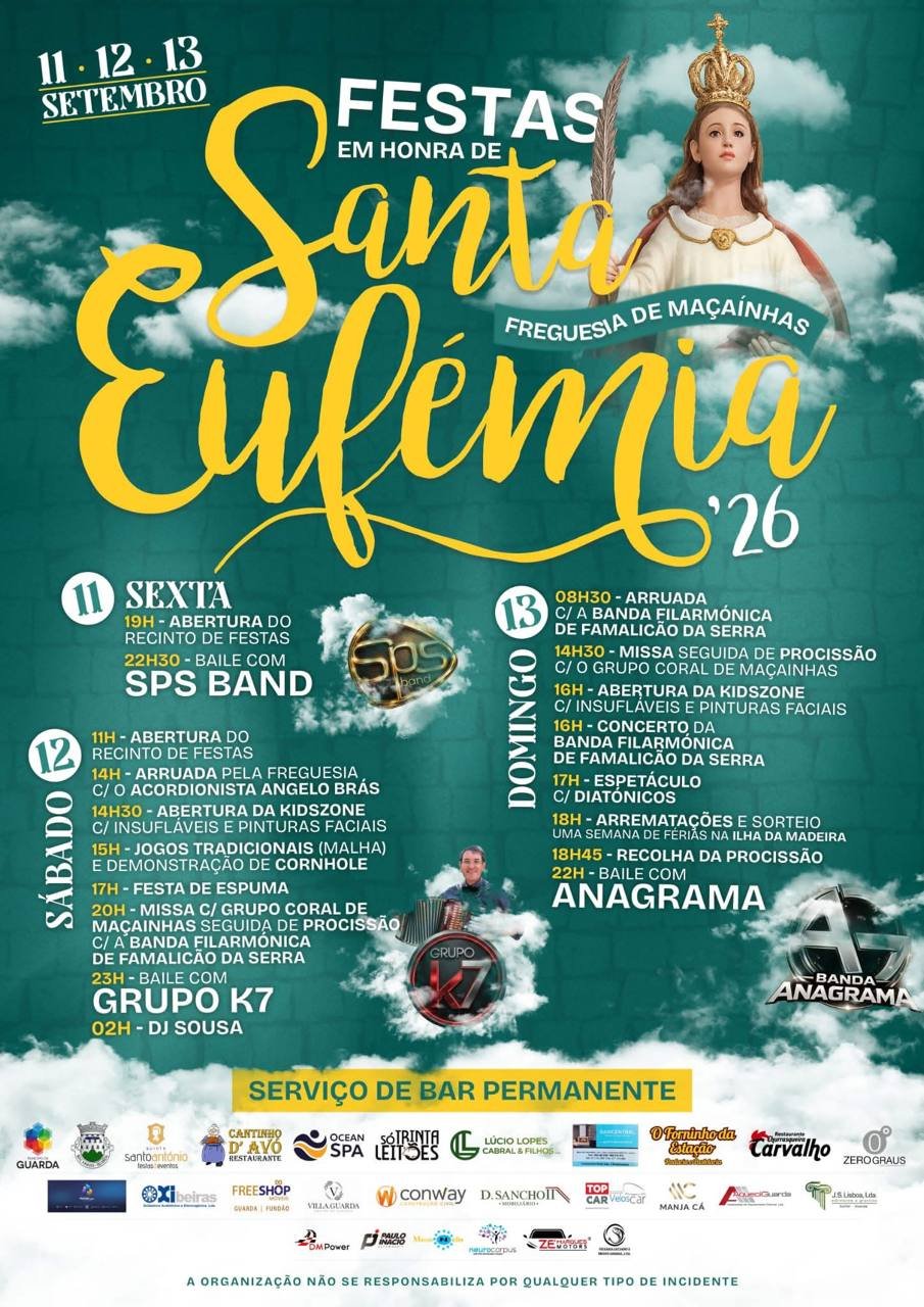 Cartaz Festa em honra de Santa Eufémia 2026 - Maçainhas