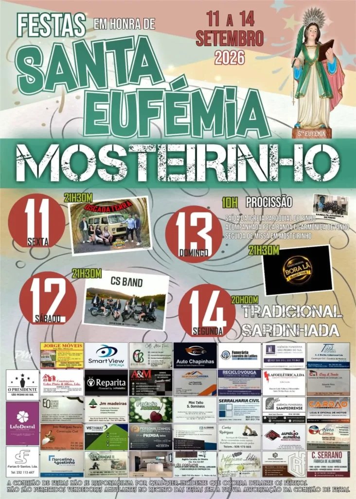 Cartaz Festa em honra de Santa Eufémia 2026 - Mosteirinho