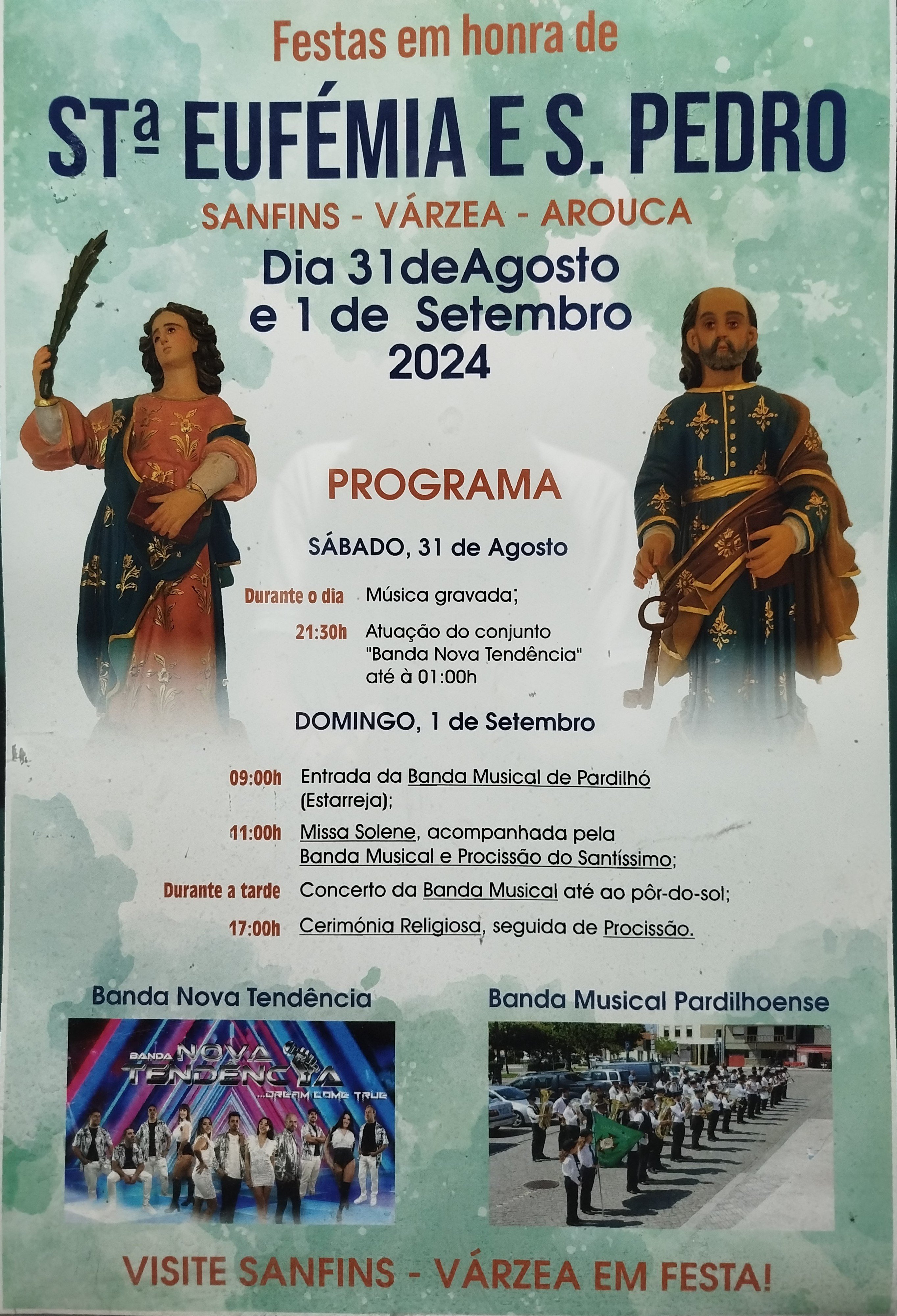 Cartaz Festa em honra de Santa Eufémia e São Pedro 2024 - Várzea
