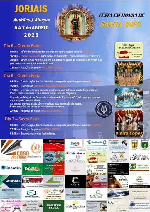 Cartaz Festa em honra de Santa Inês 2026 - Andrães