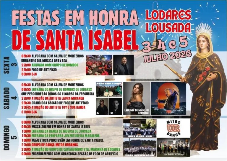 Cartaz Festa em honra de Santa Isabel 2026 - Lodares