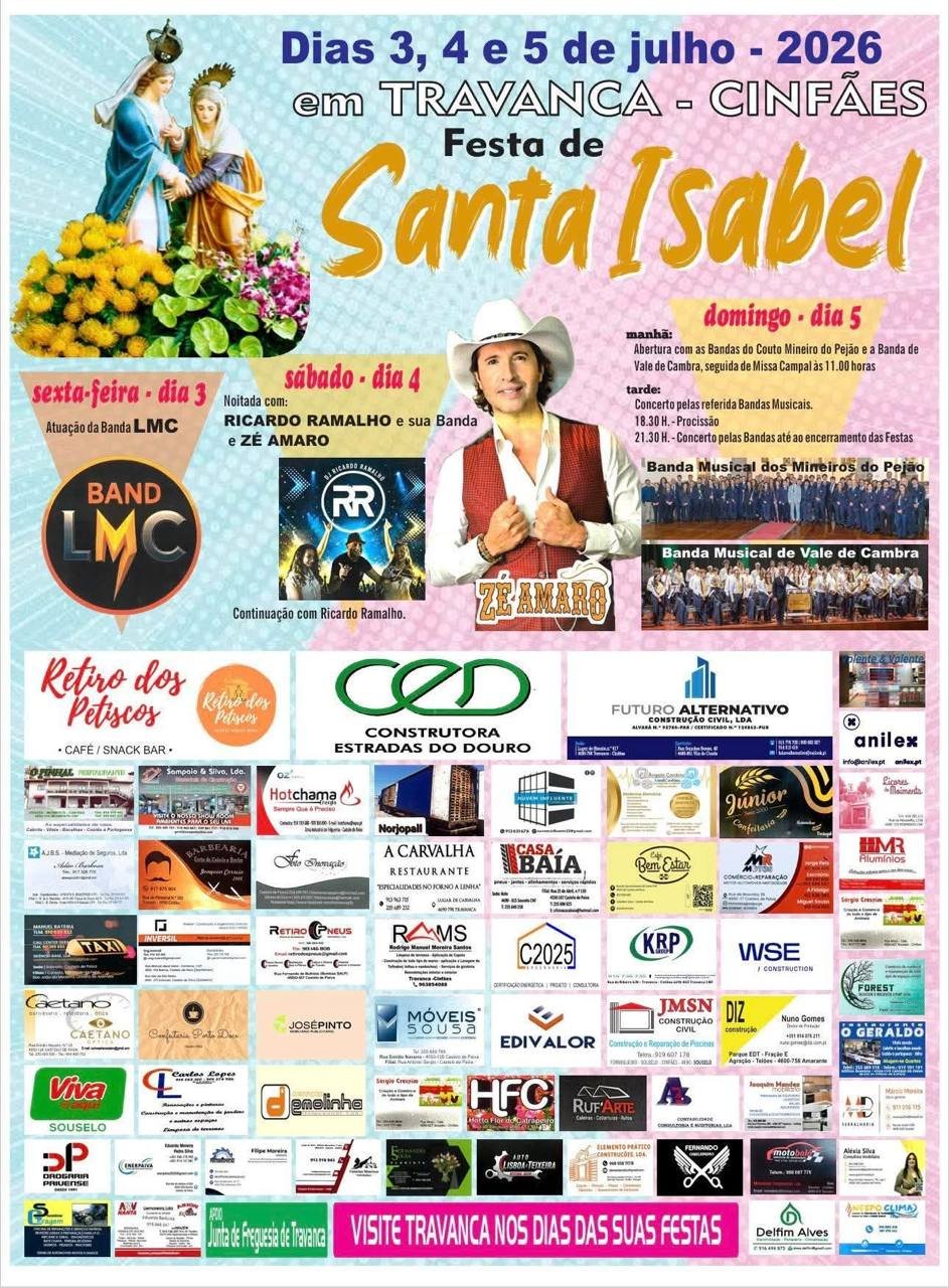Cartaz Festa em honra de Santa Isabel 2026 - Travanca