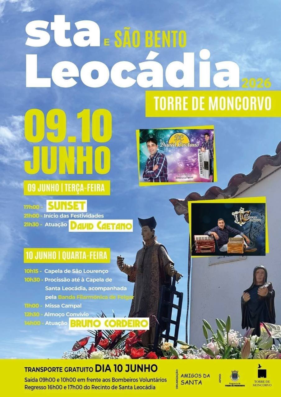 Cartaz Festa em honra de Santa Leocádia e São Bento 2026 - Torre de Moncorvo