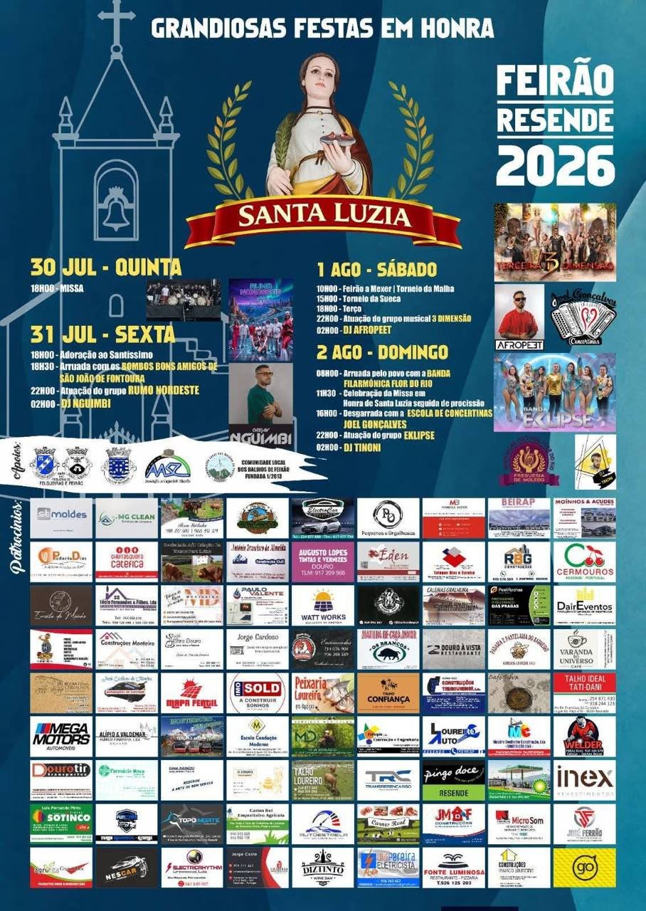 Cartaz Festa em honra de Santa Luzia 2026 - Resende