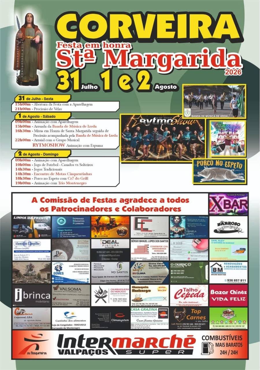 Cartaz Festa em honra de Santa Margarida 2026 - Corveira