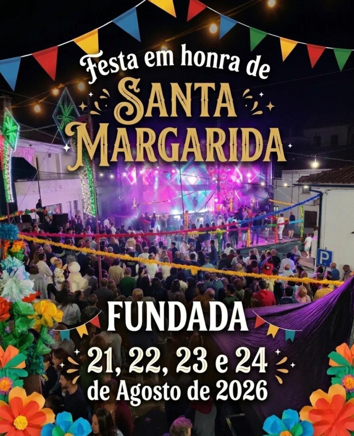 Cartaz Festa em Honra de Santa Margarida - Fundada, Vila de Rei