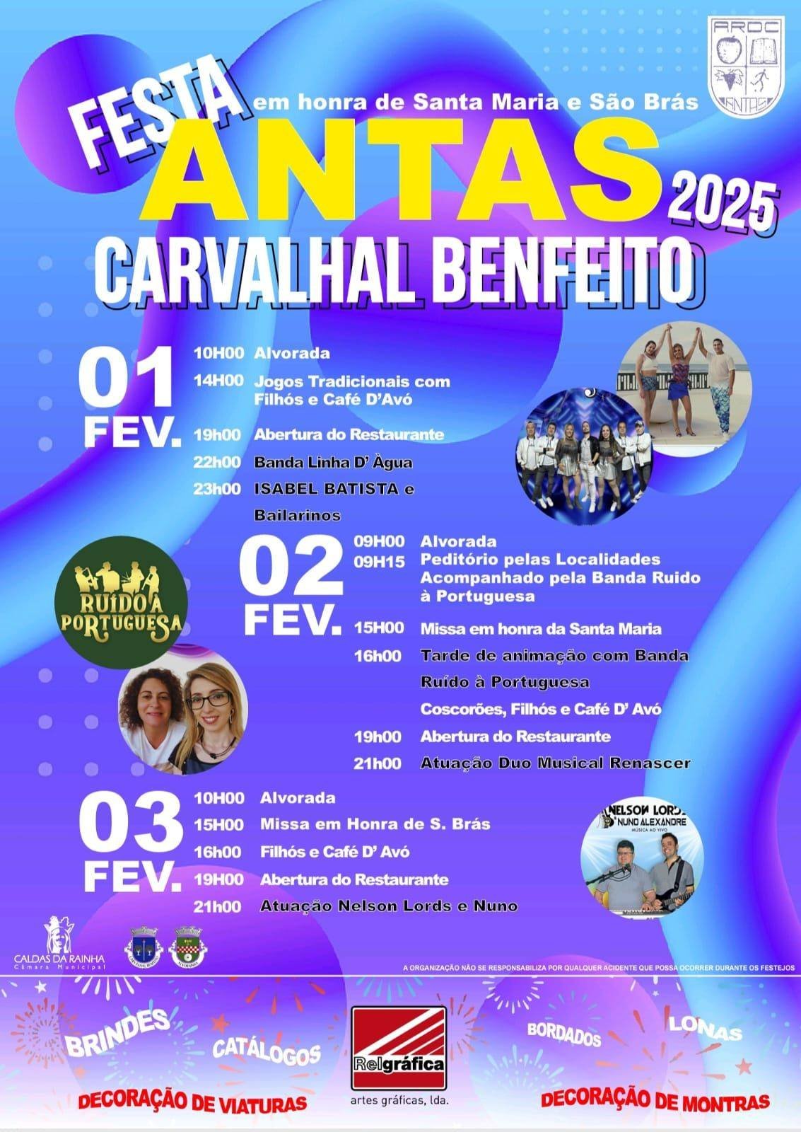 Cartaz Festa em Honra de Santa Maria 2025 - Carvalhal Benfeito