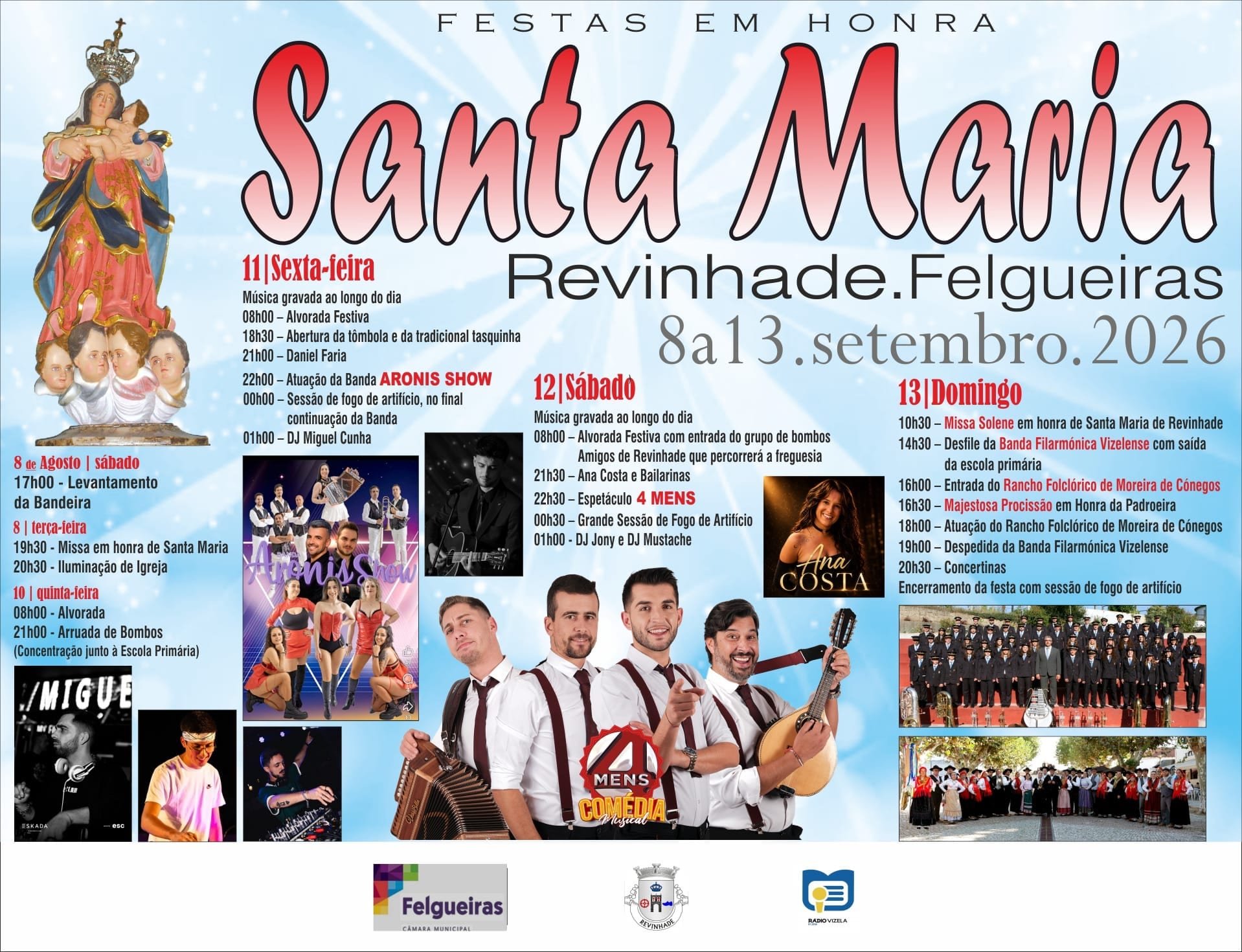 Cartaz Festa em honra de Santa Maria 2026 - Revinhade