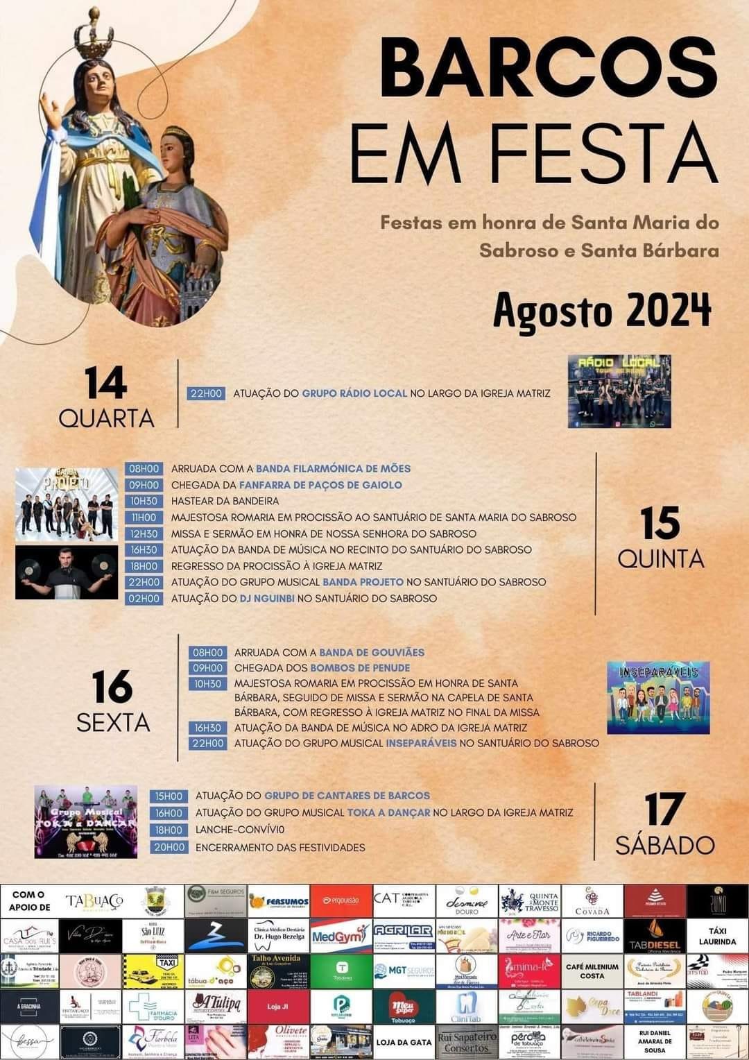 Cartaz Festa em Honra de Santa Maria do Sabroso 2024 - Barcos