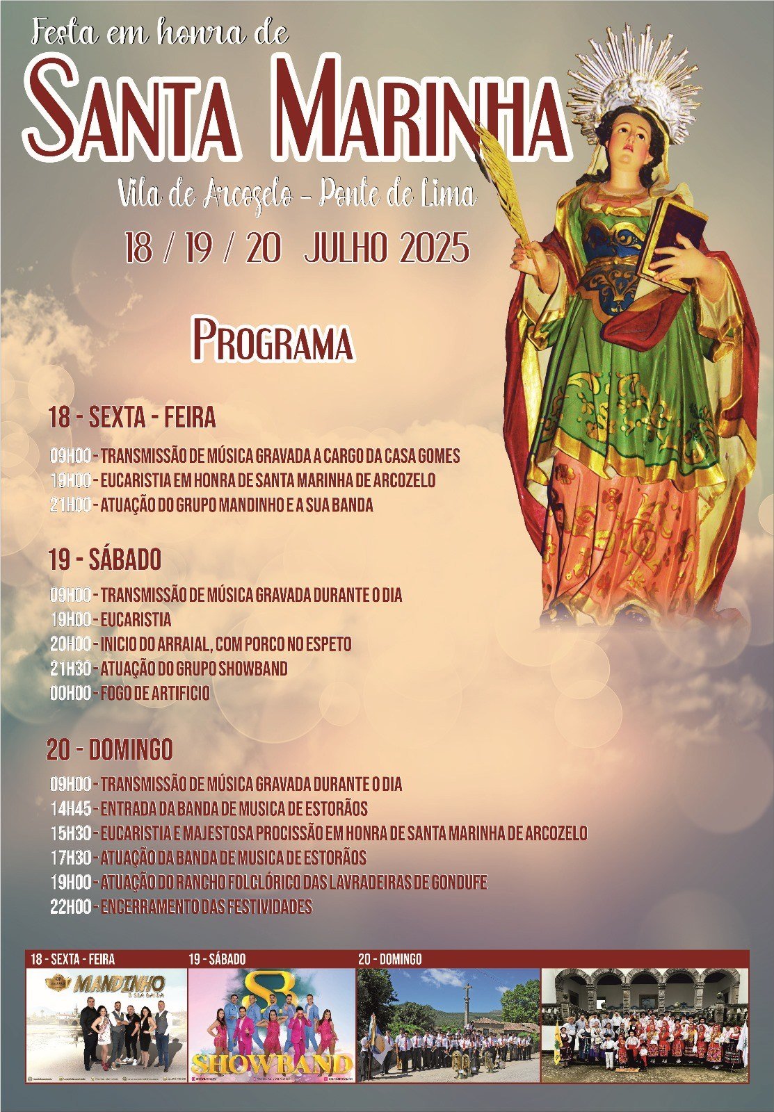 Cartaz Festa em Honra de Santa Marinha 2025 - Ponte de Lima