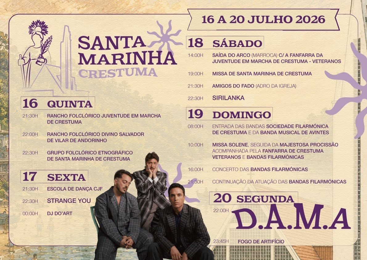 Cartaz Festa em honra de Santa Marinha 2026 - Crestuma