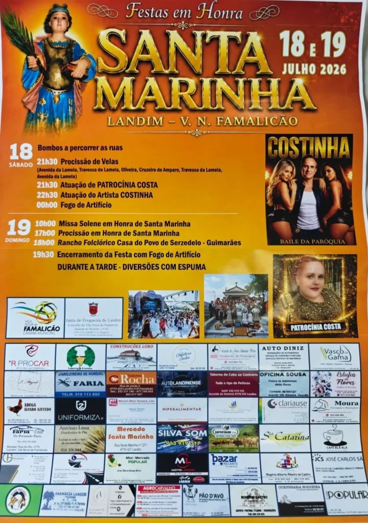 Cartaz Festa em honra de Santa Marinha 2026 - Landim