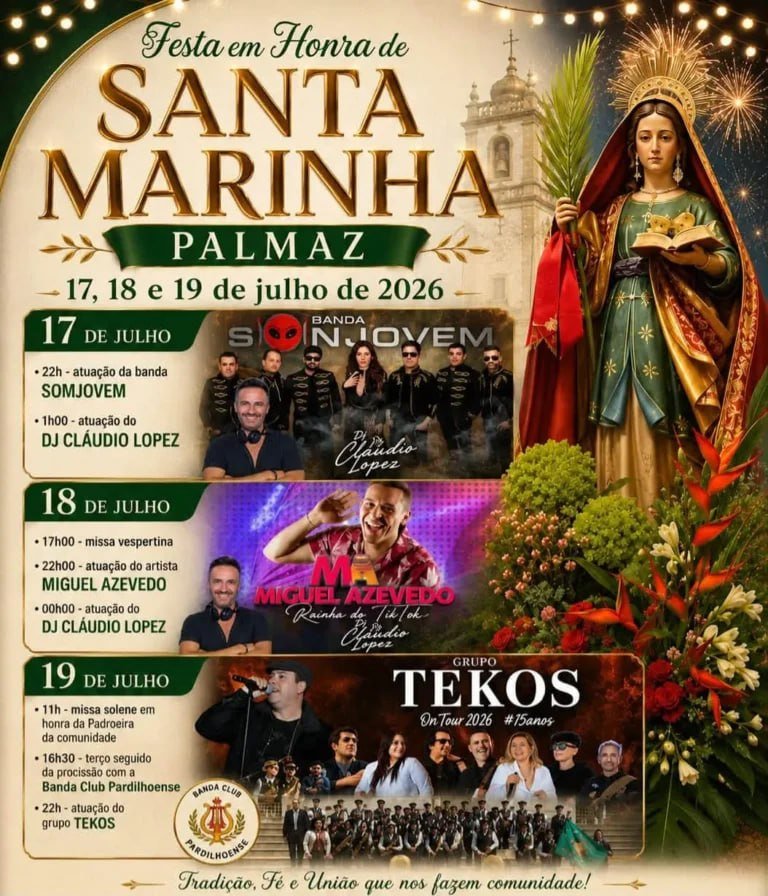 Cartaz Festa em honra de Santa Marinha 2026 - Palmaz