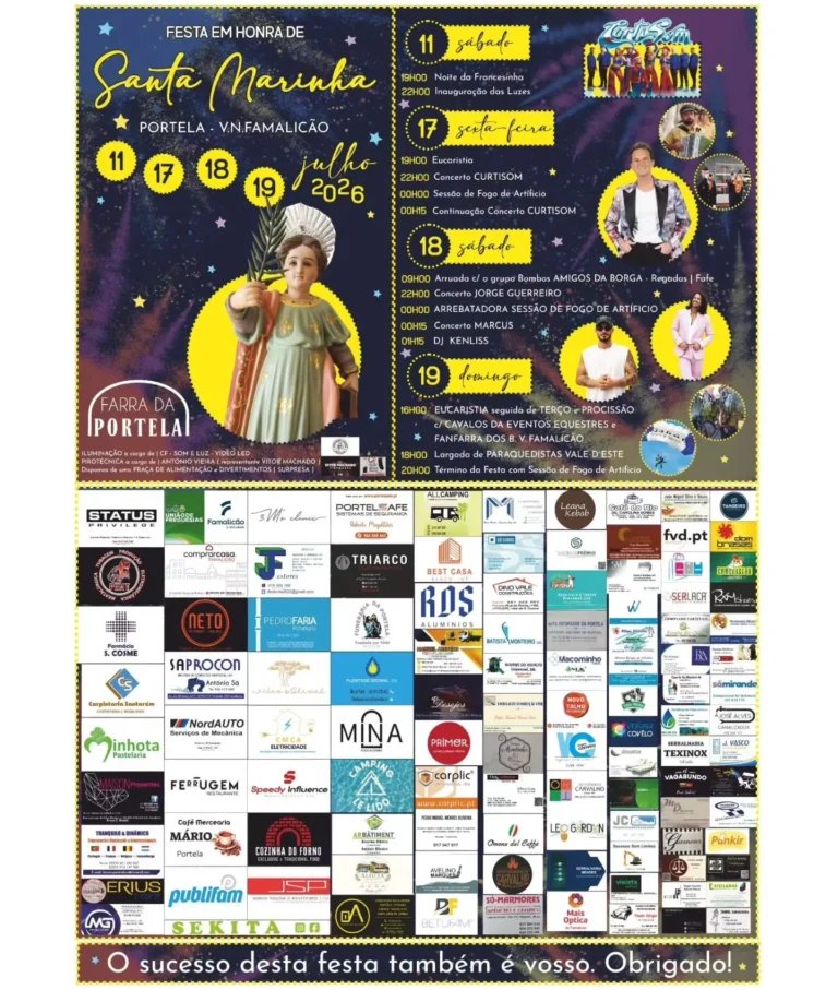 Cartaz Festa em honra de Santa Marinha 2026 - Portela
