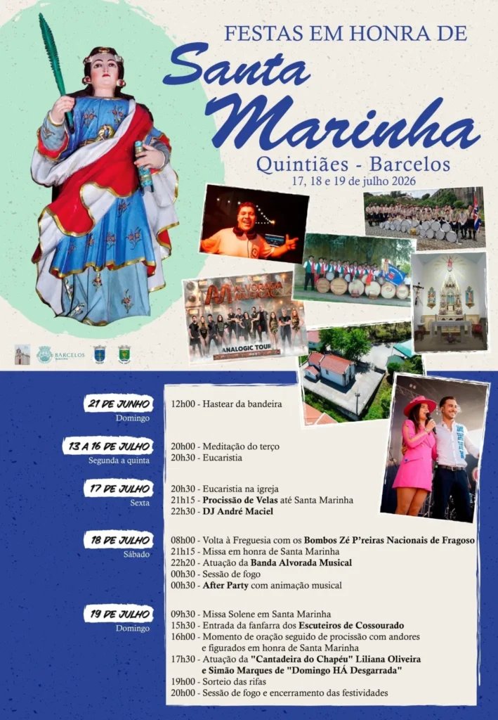 Cartaz Festa em honra de Santa Marinha 2026 - Quintiães