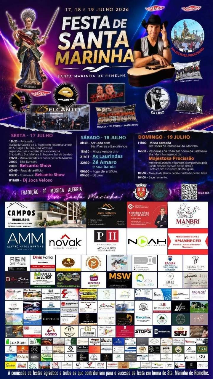 Cartaz Festa em honra de Santa Marinha 2026 - Remelhe