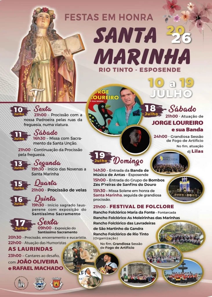 Cartaz Festa em honra de Santa Marinha 2026 - Rio Tinto
