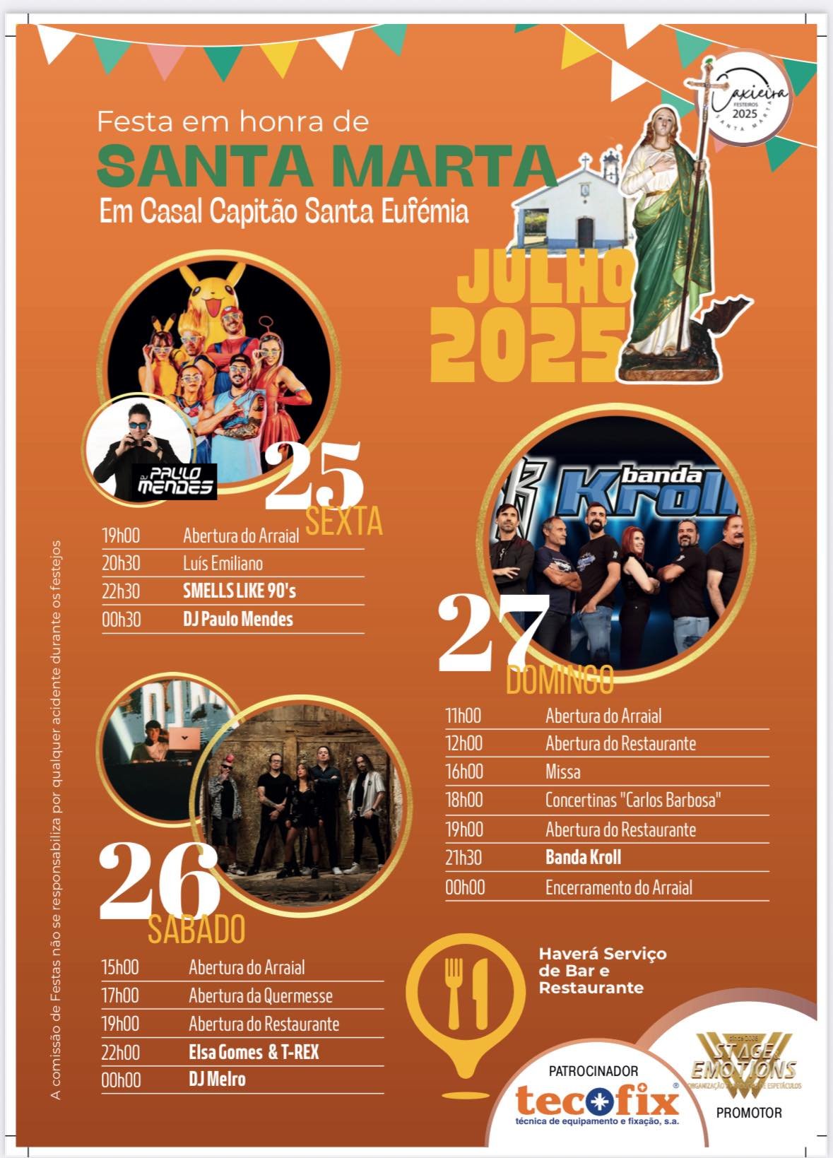 Cartaz Festa em Honra de Santa Marta 2025 - Santa Eufemia