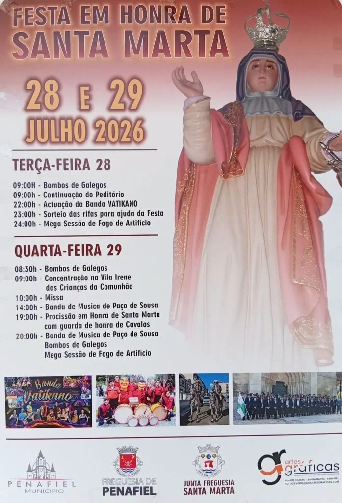 Cartaz Festa em honra de Santa Marta 2026 - Penafiel