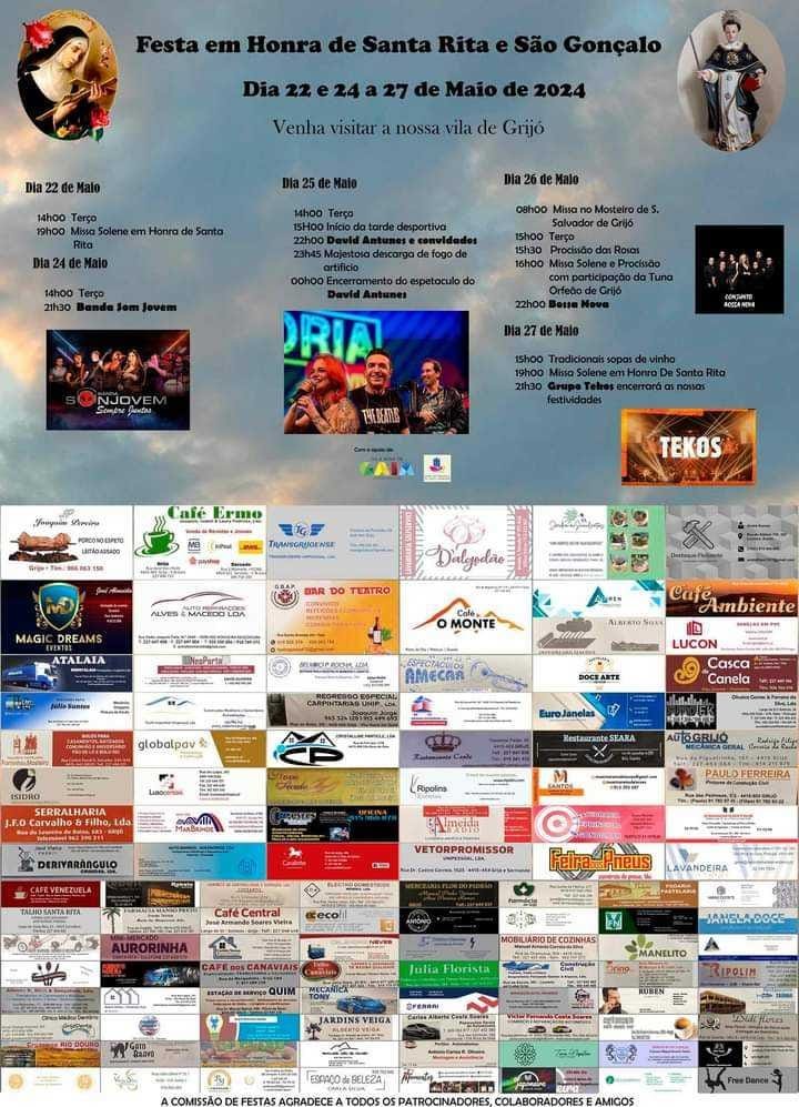 Cartaz Festa em Honra de Santa Rita 2024 - Grijó