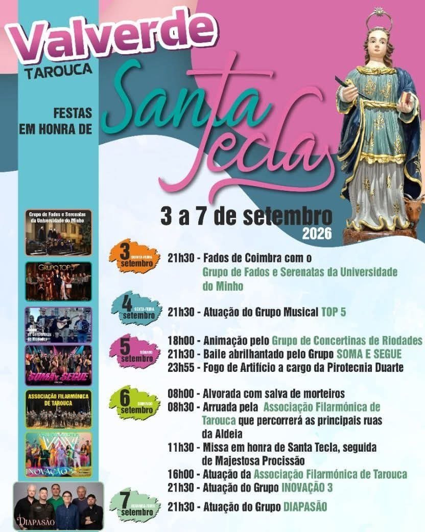 Cartaz Festa em honra de Santa Tecla 2026 - Valverde