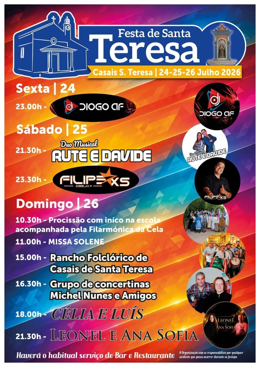 Cartaz Festa em honra de Santa Teresa 2026 - Casais S. Teresa