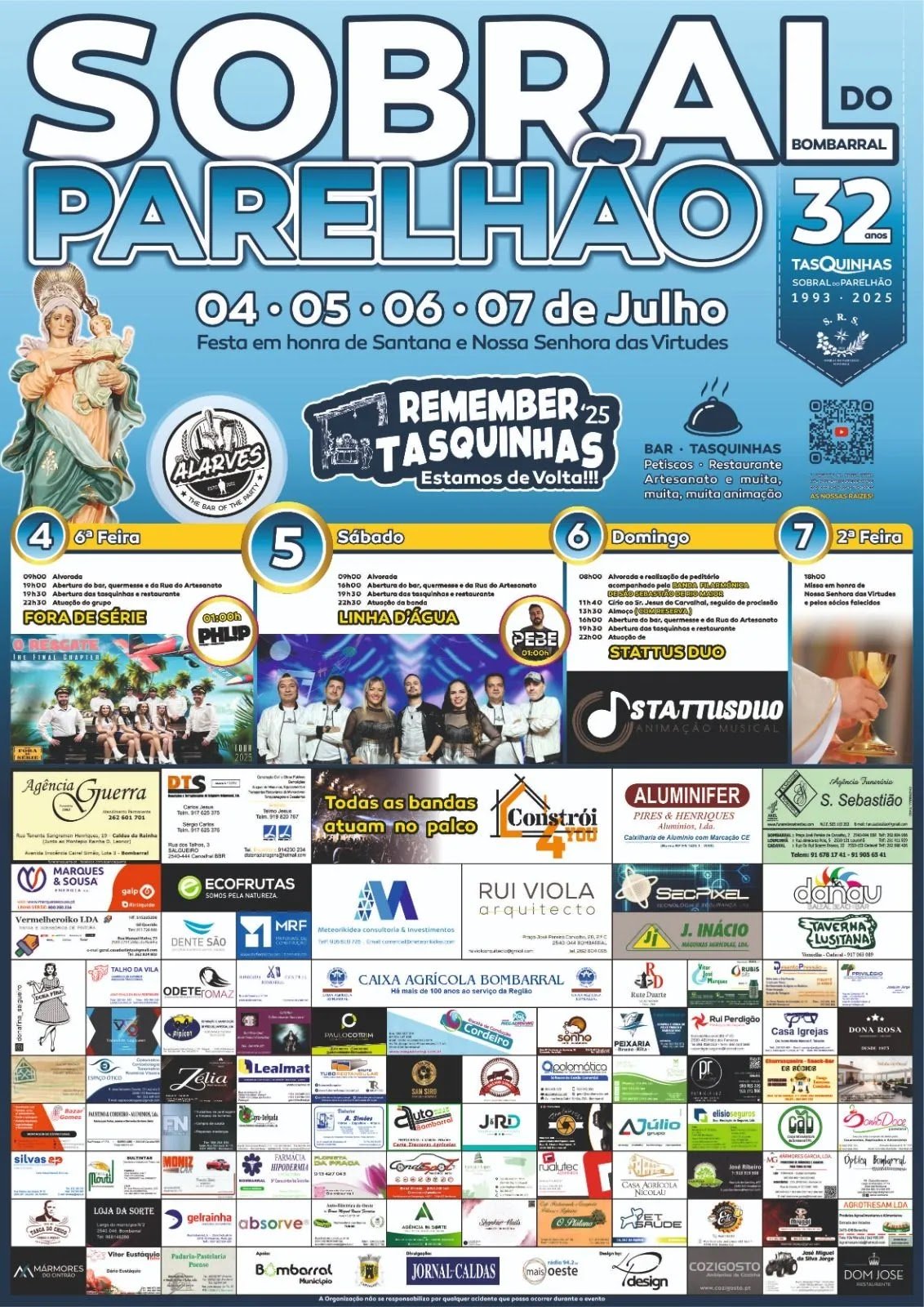 Cartaz Festa em Honra de Santana e Nossa Senhora das Virtudes 2025 - Sobral do Parelhão
