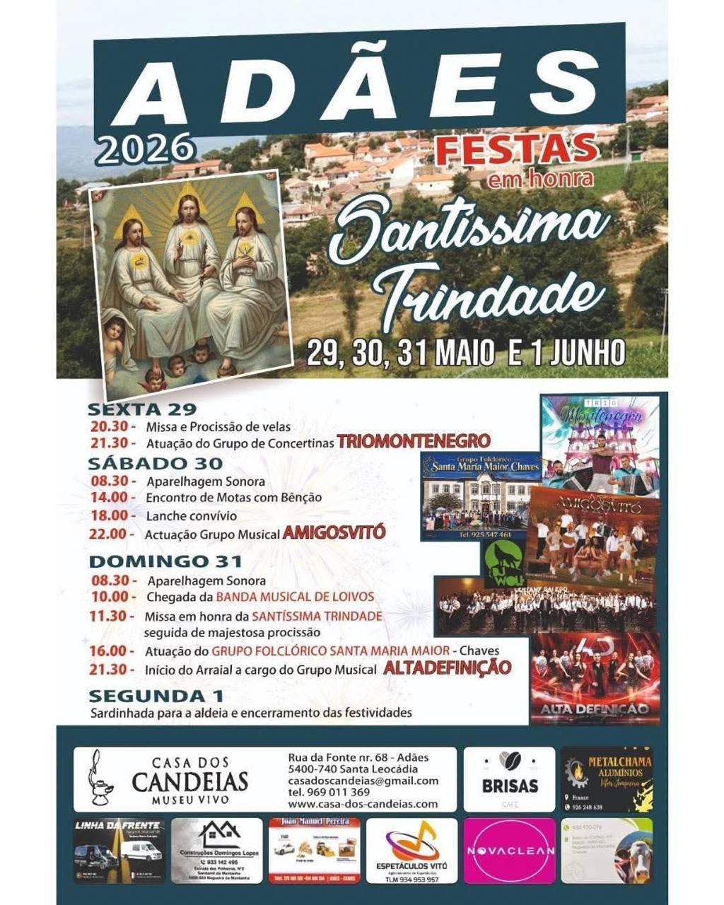 Cartaz Festa em honra de Santíssima Trindade 2026 - Adães