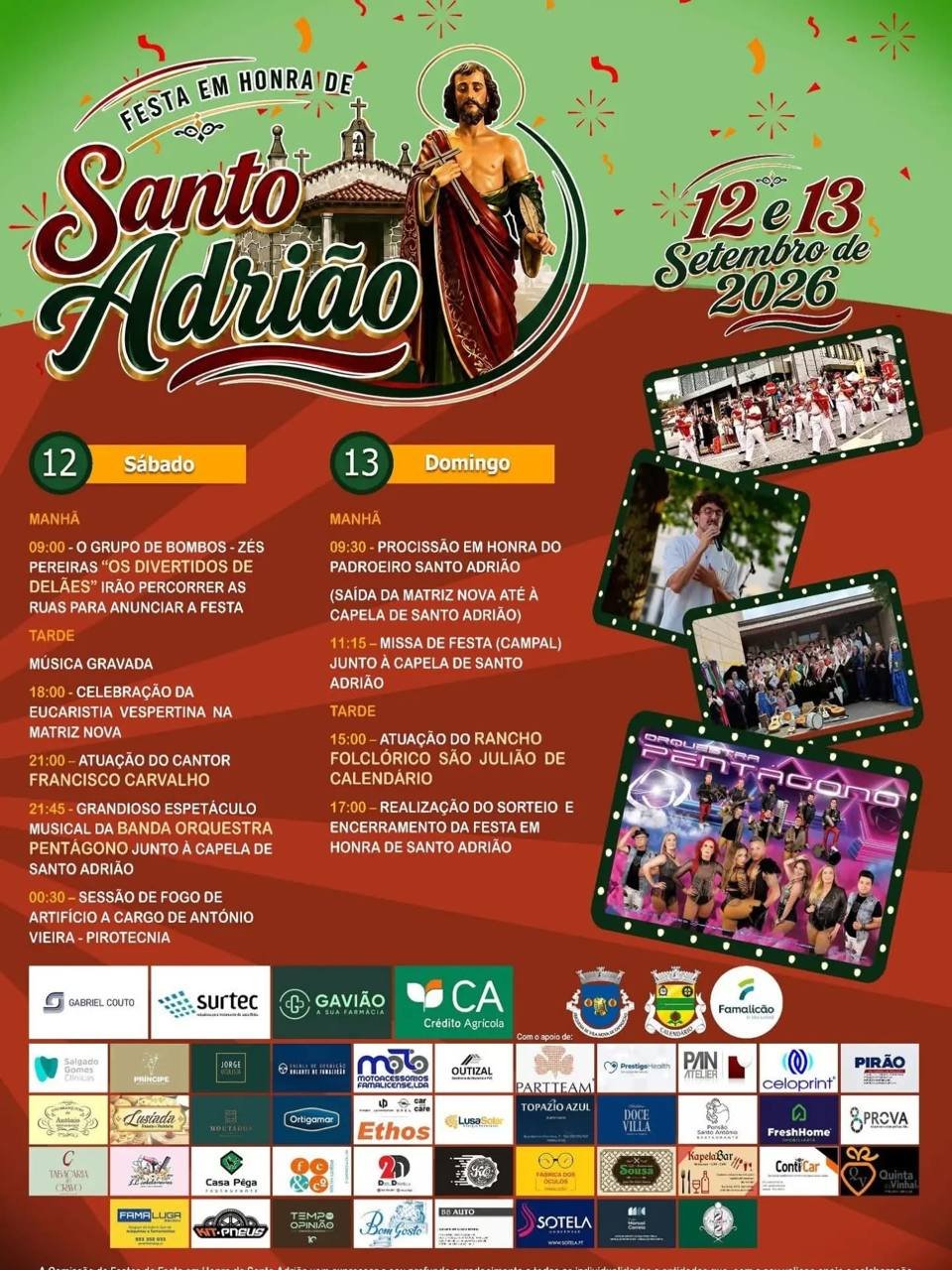 Cartaz Festa em honra de Santo Adrião 2026 - Famalicão