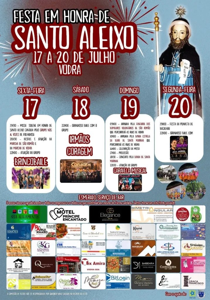 Cartaz Festa em honra de Santo Aleixo 2026 - Vodra