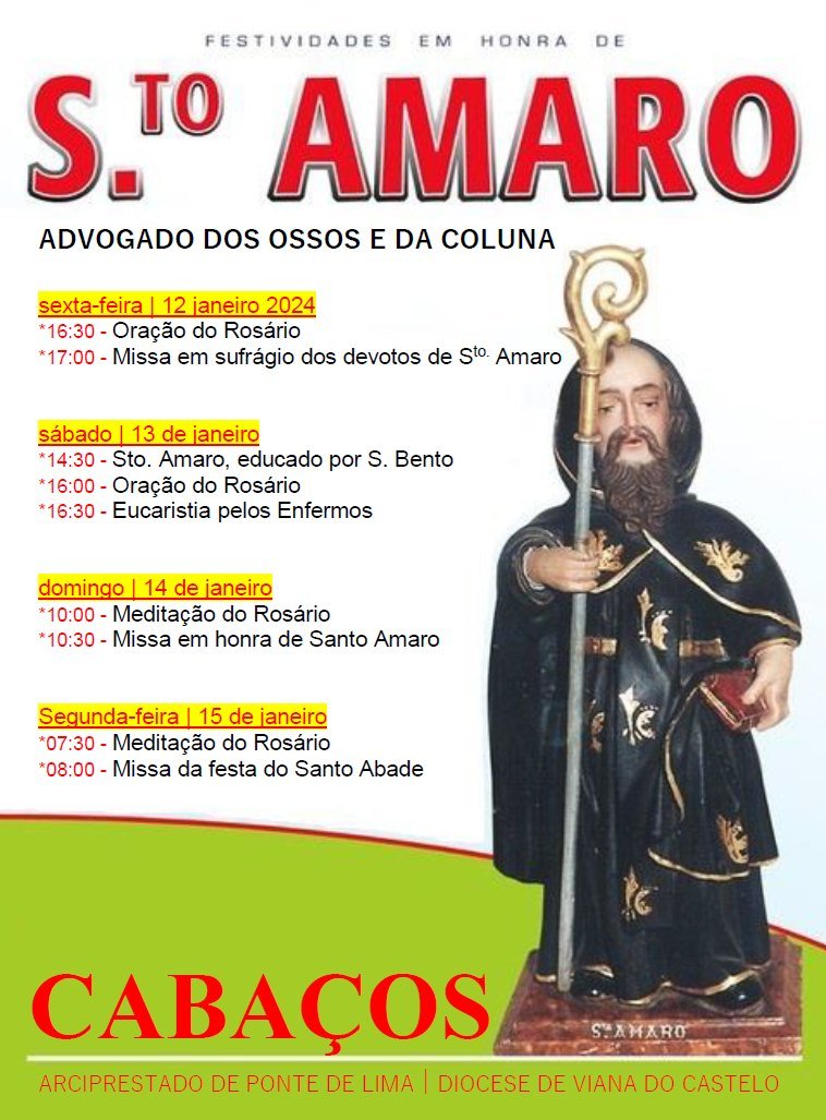 Cartaz Festa em Honra de Santo Amaro 2024 - Cabaços
