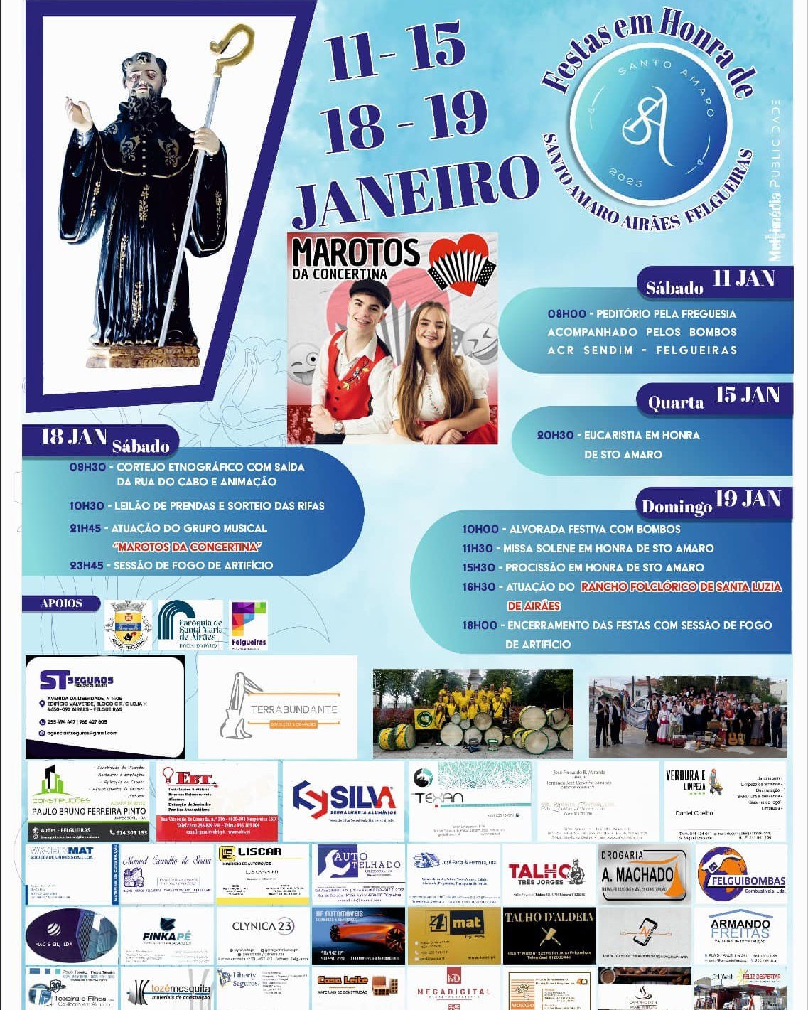 Cartaz Festa em Honra de Santo Amaro 2025 - Airães