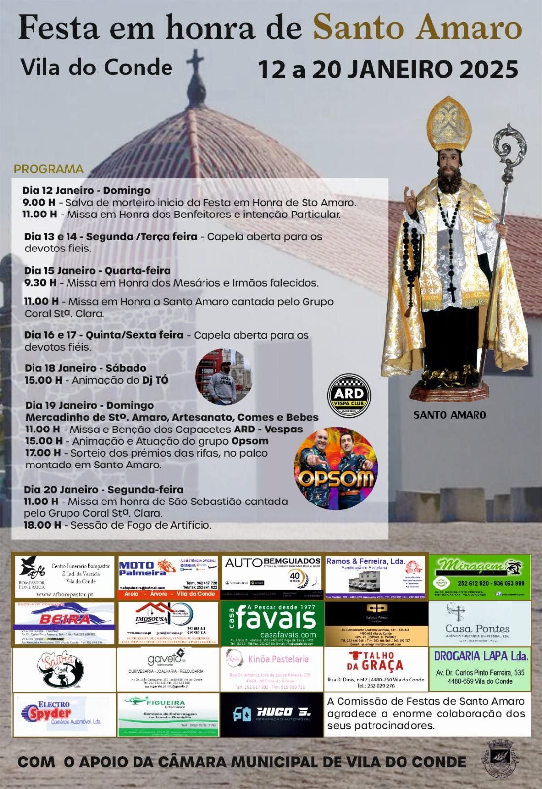 Cartaz Festa em Honra de Santo Amaro 2025 - Vila do Conde