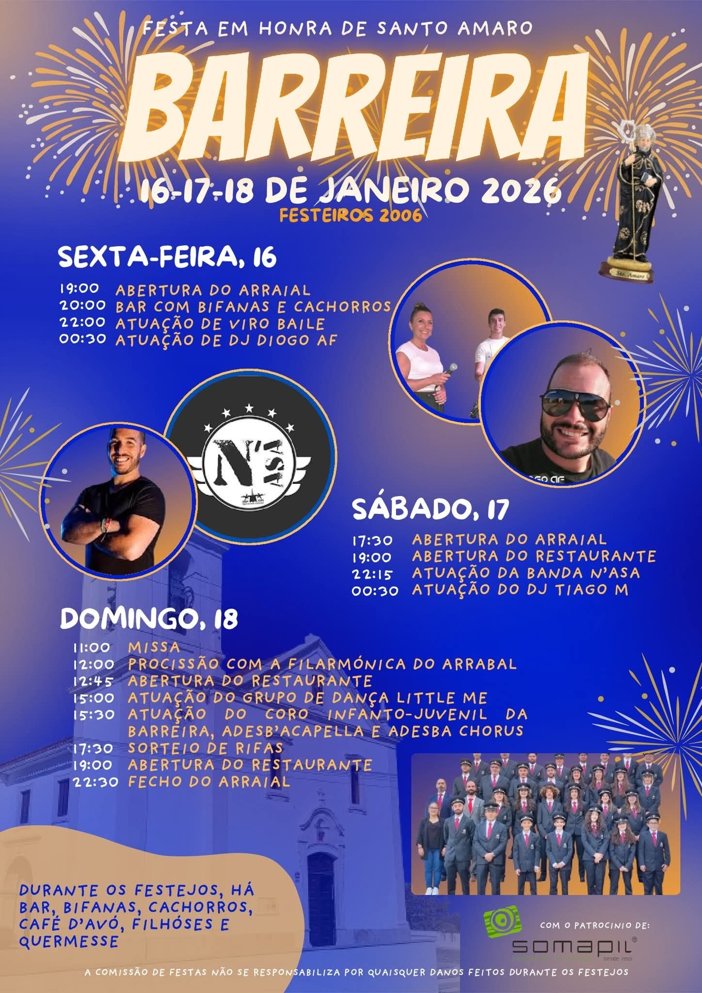 Cartaz Festa em Honra de Santo Amaro 2026 - Barreira