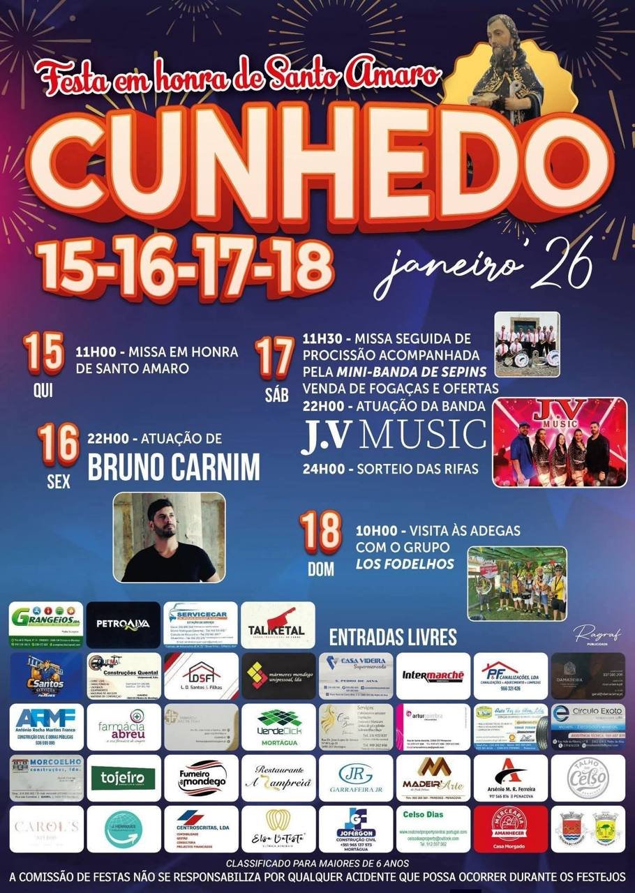 Cartaz Festa em honra de Santo Amaro 2026 - Cunhedo