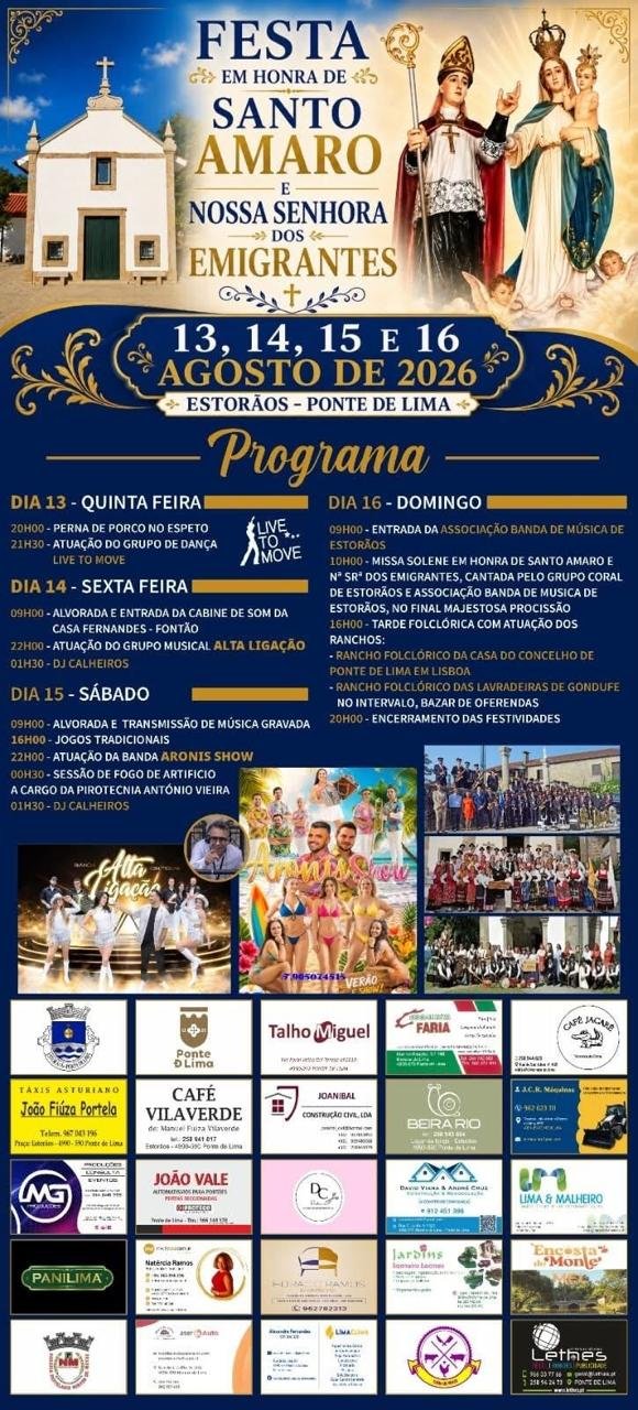 Cartaz Festa em honra de Santo Amaro 2026 - Estorãos