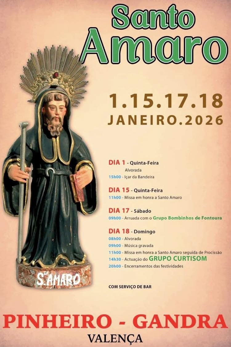 Cartaz Festa em Honra de Santo Amaro 2026 - Gandra