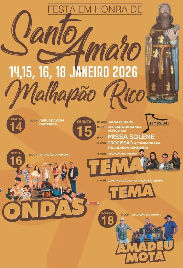 Cartaz Festa em honra de Santo Amaro 2026 - Malhapão Rico