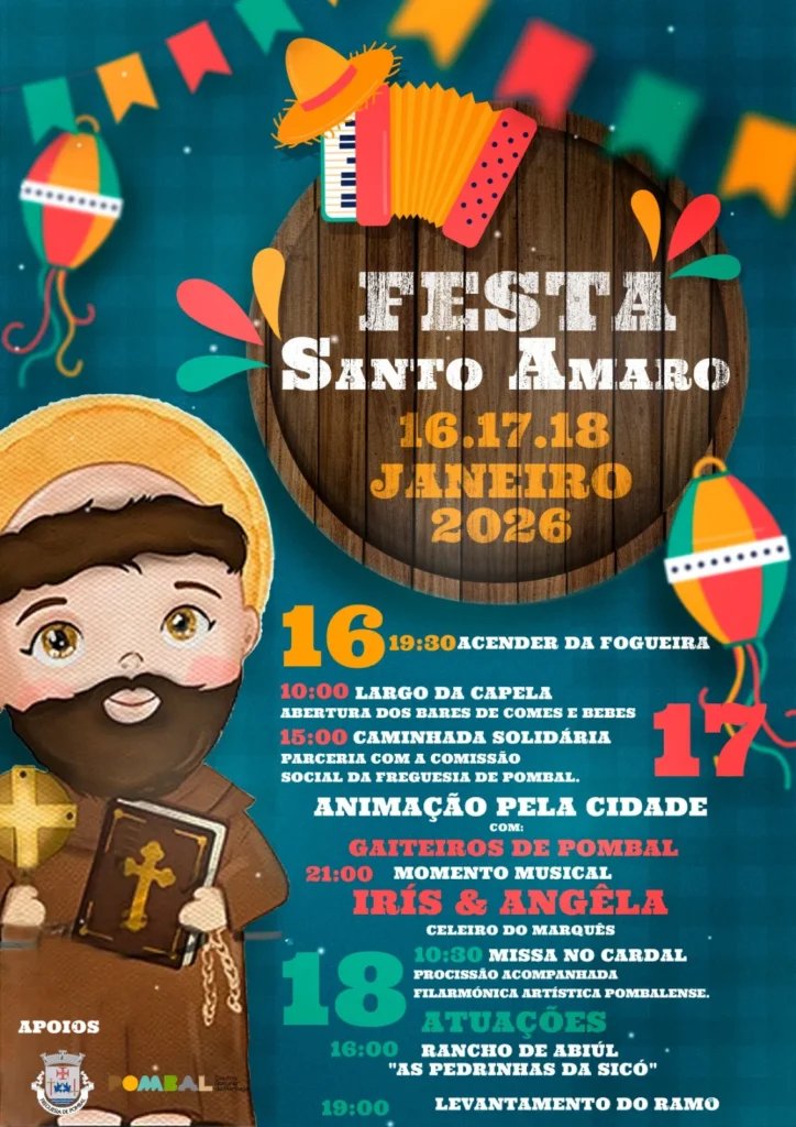 Cartaz Festa em honra de Santo Amaro 2026 - Pombal